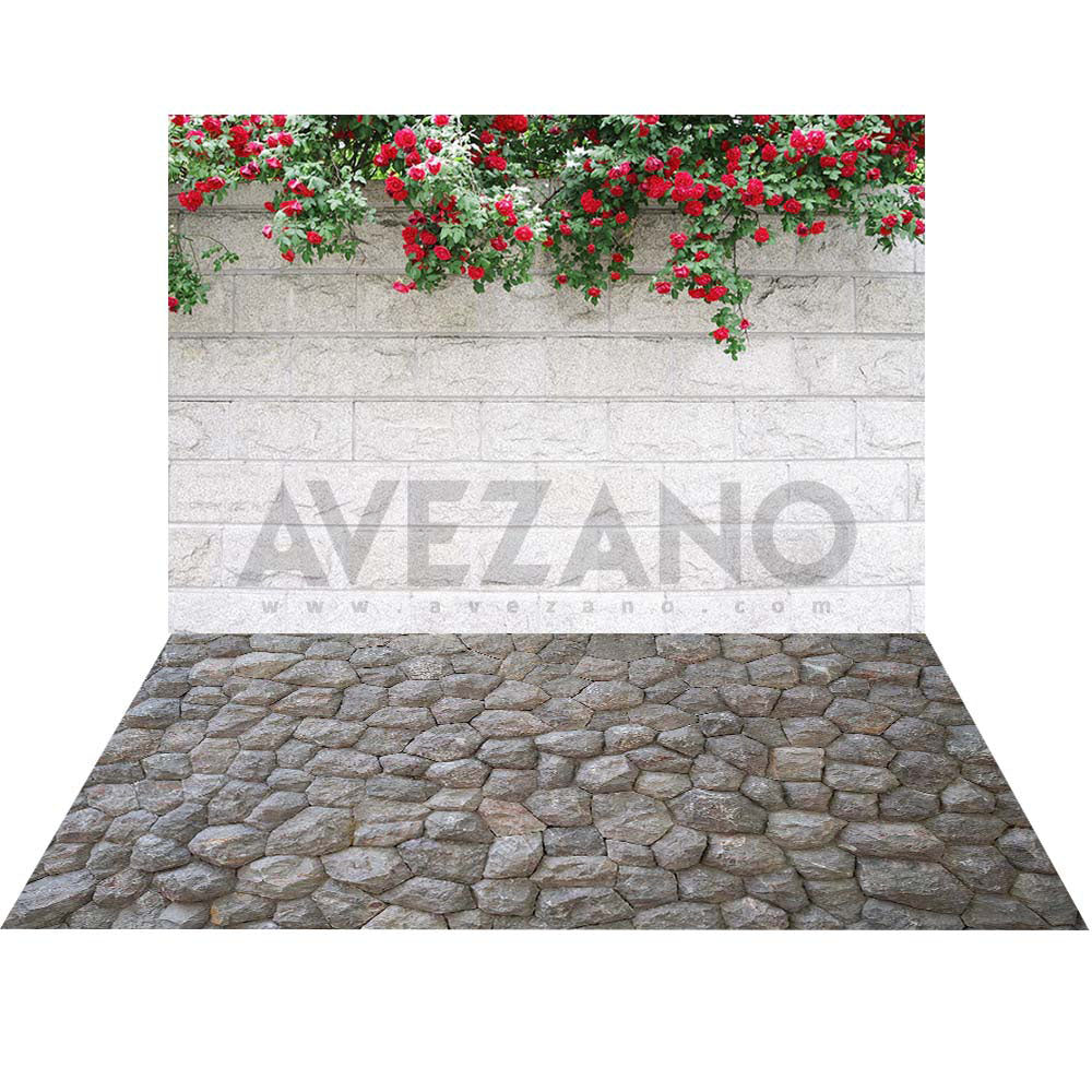 Avezano Valentine's Day Rose Wall Photography 2 pcs Set Backdrop-AVEZANO